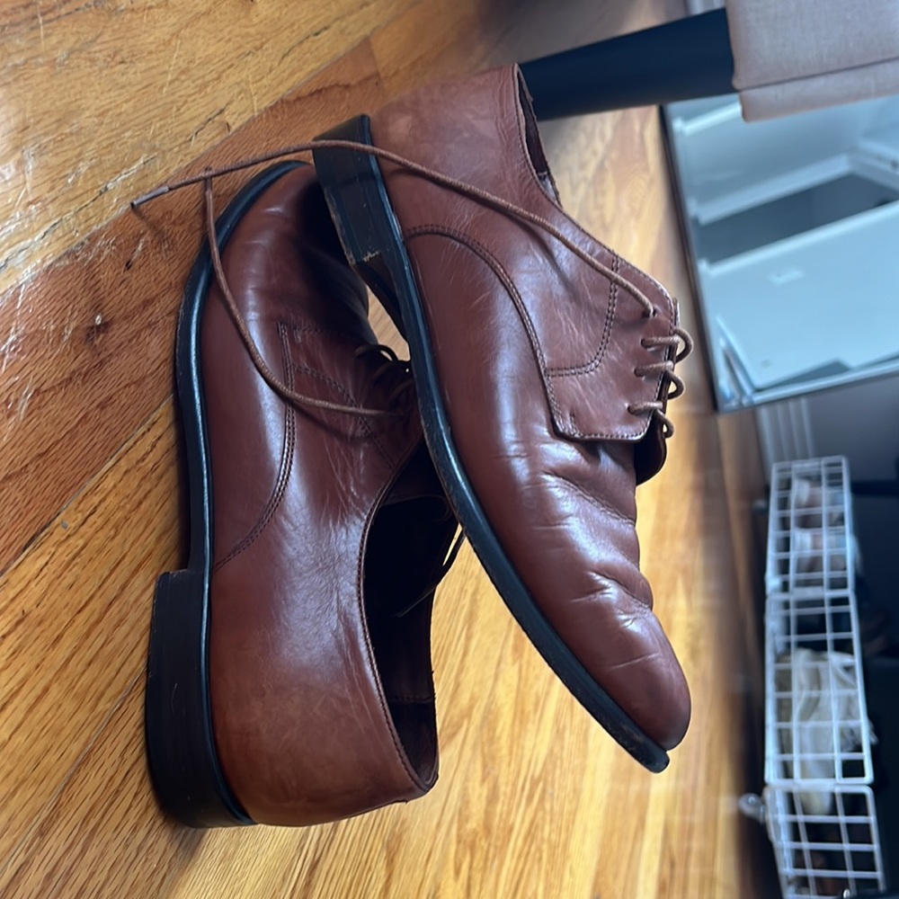 Brown leather COACH Oxford shoes - Picture 3 of 5